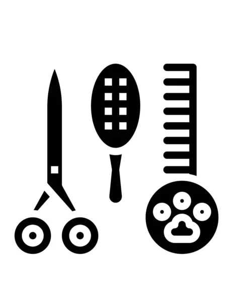 Kämme Und Scheren Icon Set — Stockvektor