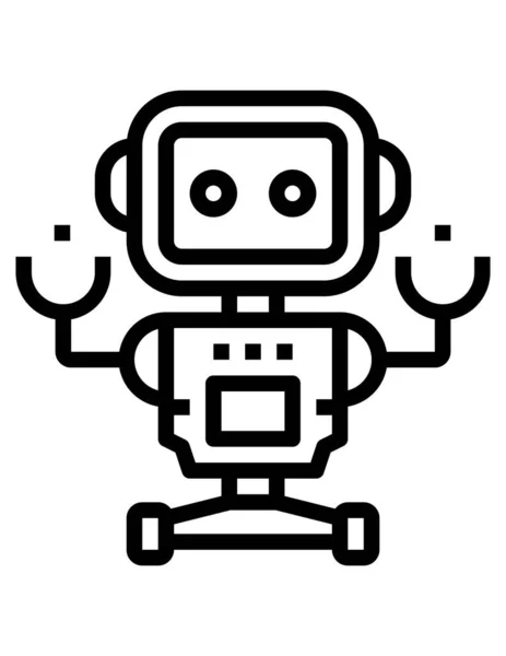 Robot Icono Vector Ilustración — Vector de stock