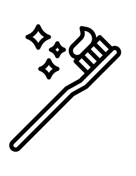 Zahnbürsten Symbol Flachen Stil Isoliert Auf Weißem Hintergrund — Stockvektor