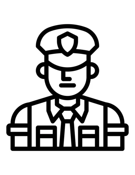 Poliziotto Icona Piatta Illustrazione Vettoriale — Vettoriale Stock