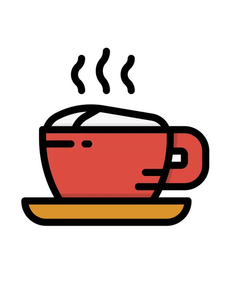 Wektor Ilustracja Ikony Gorącej Kawy — Wektor stockowy