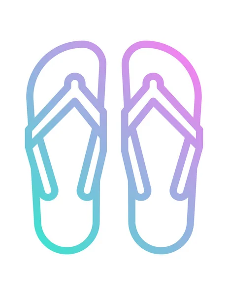 Flip Flops Ikonen Strandtofflor Symbol Vektor Illustration — Stock vektor