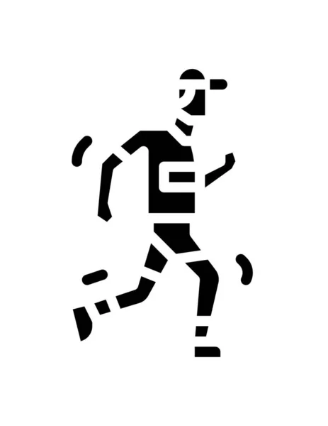 Running Homme Silhouette Isolé Sur Fond Blanc — Image vectorielle