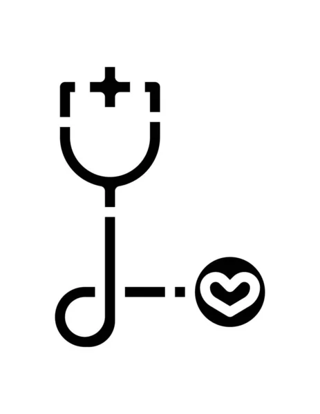 Значок Стетоскопа Плоскому Стилі Ізольовано Білому Тлі Медичний Символ Векторна — стоковий вектор