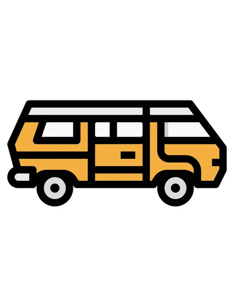 Ilustración Vectorial Van Camper Sobre Fondo Blanco — Vector de stock