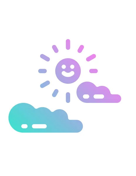 Vektor Illustration Von Wolken Und Sonne Symbol — Stockvektor