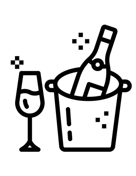 Ilustração Vetorial Ícones Linha Simples Vinho — Vetor de Stock