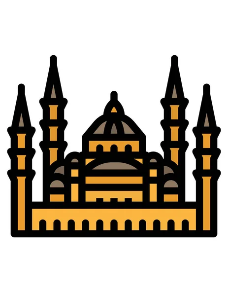 Икона Мечети Черно Белом Цвете — стоковый вектор