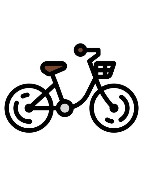Silueta Negra Una Bicicleta Sobre Fondo Blanco — Vector de stock