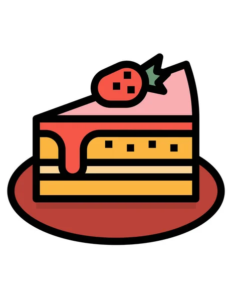 Kuchen Flache Vektor Symbol — Stockvektor