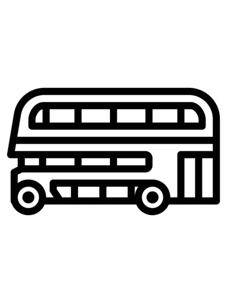 Icono Vector Bus Doble — Vector de stock