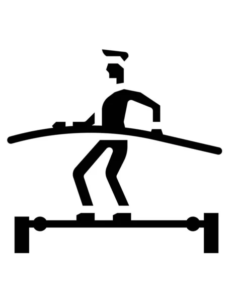 Vektor Illustration Einer Silhouette Eines Mannes Mit Skateboard — Stockvektor