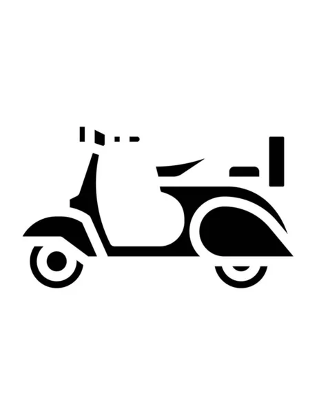 Иконка Мотоцикла Черного Цвета Белом Фоне — стоковый вектор
