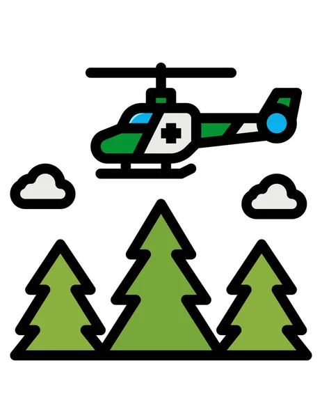 Vektorová Ilustrace Vrtulníku — Stockový vektor