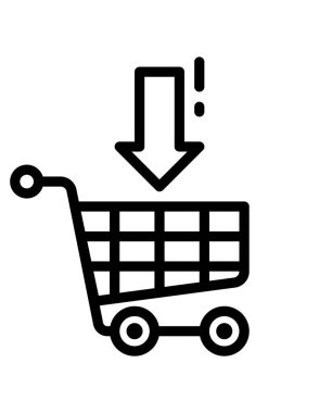 Alışveriş arabası ikon vektör illüstrasyonu 