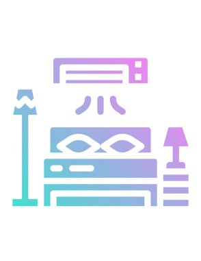 Otel odası vektör simgesi