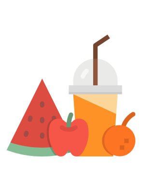 meyve çizgisi simgesi, vektör illüstrasyonu