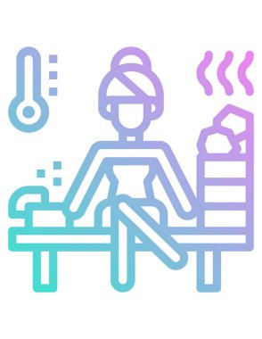 Kadın beyaz arka planda kaplıcada rahatlar.