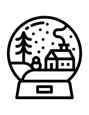 Modern düz dizaynlı kartopu ikonunun vektör çizimi