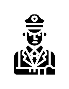 Polis memuru ikon vektör illüstrasyonu