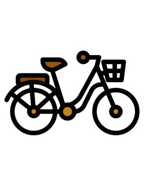 Beyaz arkaplanda siyah bir bisiklet simgesi var. spor sembolü