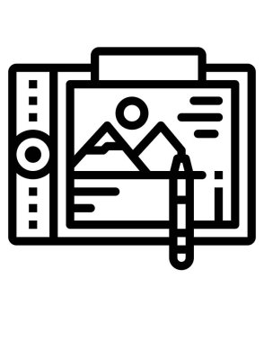 seo çizgisi vektör simgesi. bicolor düz daire çizilmiş sembol, siyah ve beyaz renkler, yuvarlak açılar,