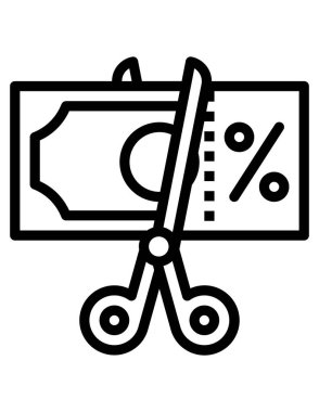 Makas kesme fiyat simgesi. vektör illüstrasyonu