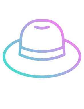 Düz renkli şapka simgesi. vektör illüstrasyonu