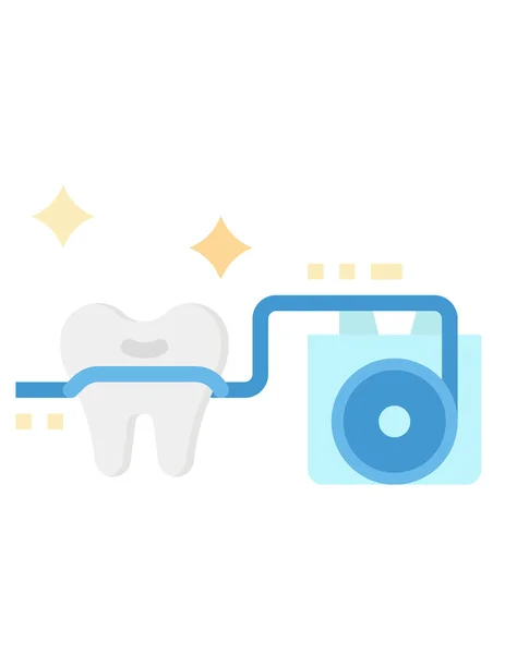 Ícone Vetor Linha Cuidados Odontológicos —  Vetores de Stock