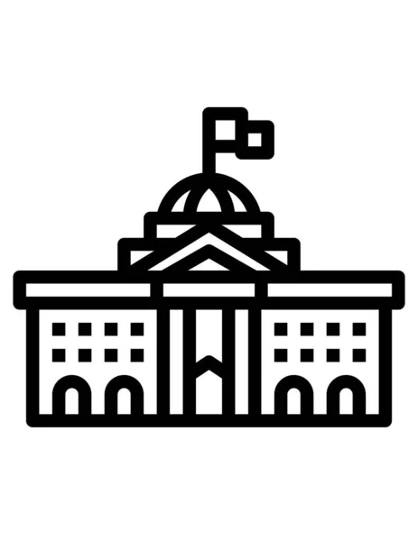 Hükümet binası simgesi, vektör illüstrasyonu