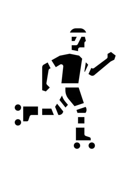 Hockeyspieler Silhouette Isoliert Symbol Vektor Illustration Design — Stockvektor