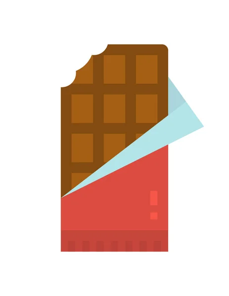 Schokoladenriegel Symbol Flachen Stil Isoliert Auf Weißem Hintergrund Vektor Illustration — Stockvektor