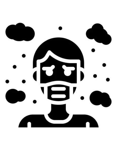 Mann Mit Maske Und Wolke — Stockvektor