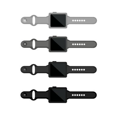 Gri askıları ile akıllı saatı vektör çizim ayarla