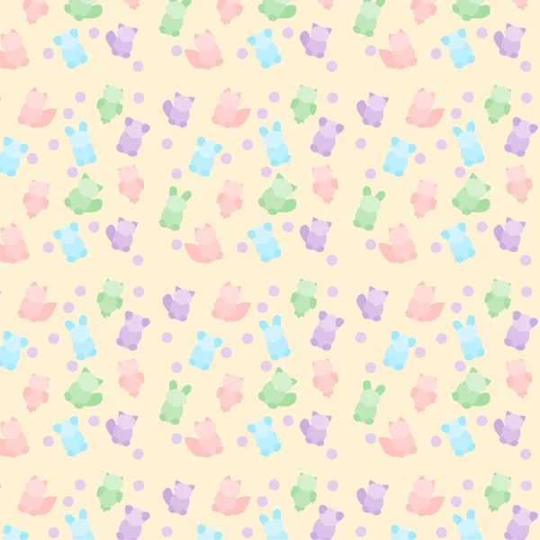 Bebekler için pastel renklerde hayvanlarla desen