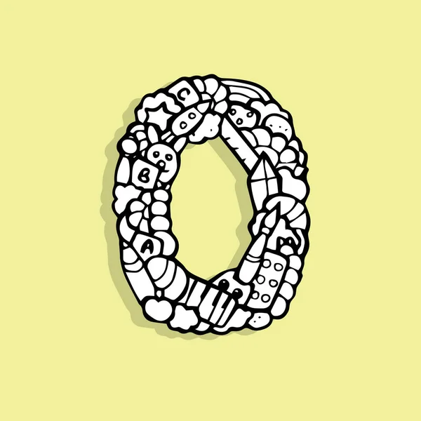 Çocuk abc doodle, harf O