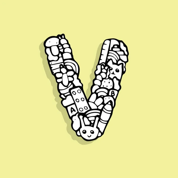 Çocuk abc doodle, harf V