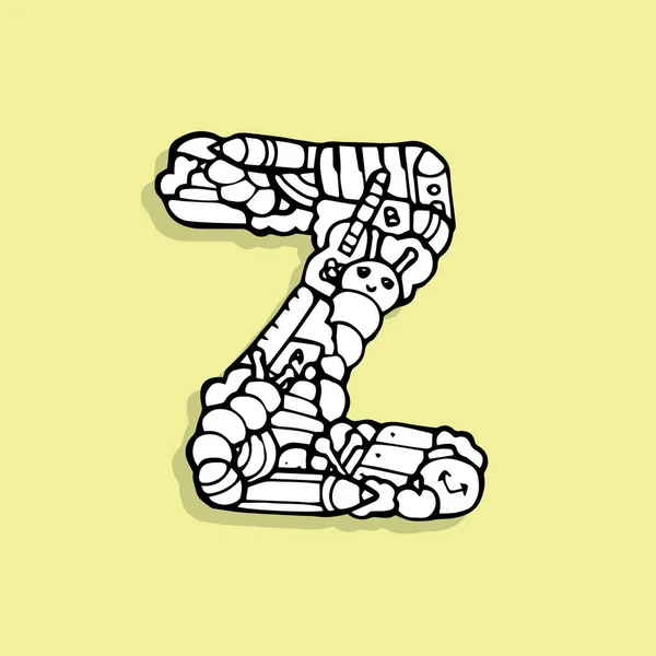 Çocuk abc doodle, harf Z