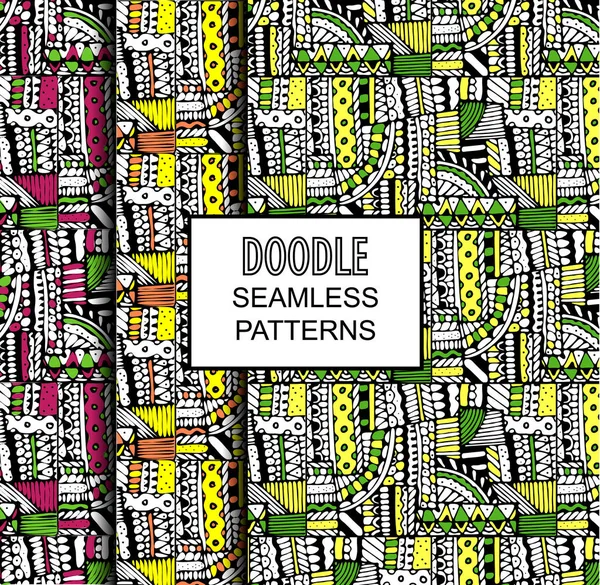 Vektör kesintisiz geometrik doodle desenleri