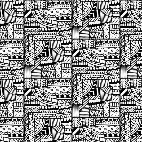 Vektör siyah ve beyaz Dikişsiz desen doodle