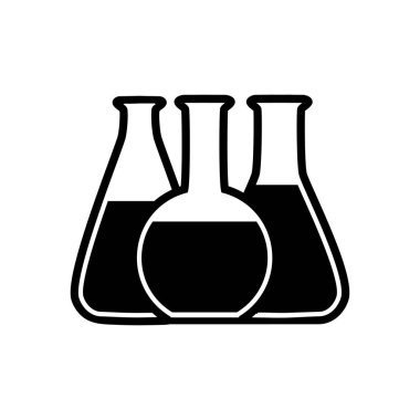 Kimyasal laboratuvar test tüpü simge vektör çizim