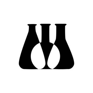 Kimyasal laboratuvar test tüpü simge vektör Illustration. Mikro biyoloji laboratuvar şişesi sembolü. İzole bilim labaratuar donanımları.