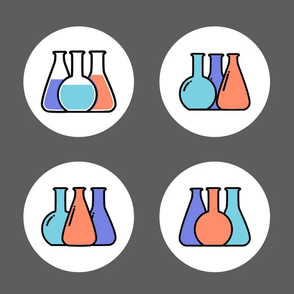 Vector illustration of chemical lab test tube icon — Stock Vector