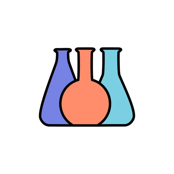 Ilustración vectorial del icono del tubo de ensayo del laboratorio químico — Vector de stock