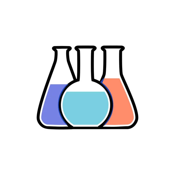 Ilustración vectorial del icono del tubo de ensayo del laboratorio químico — Vector de stock