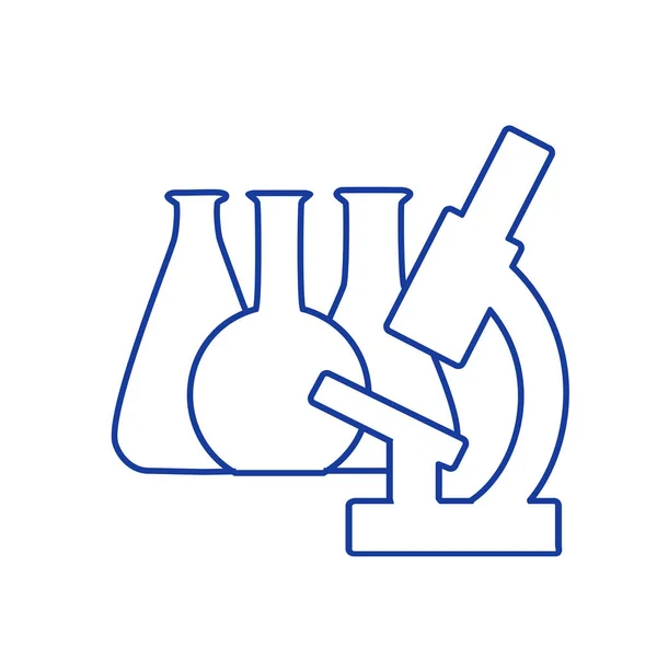 Vector chemische lab reageerbuis en Microscoop pictogram — Stockvector