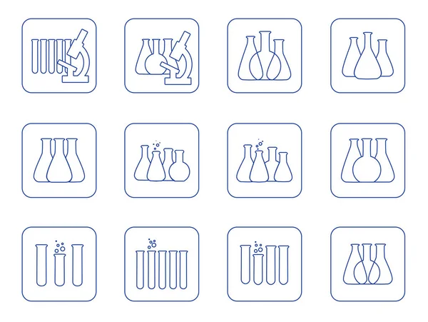 Ensemble d'illustrations vectorielles d'icônes de laboratoire chimique . — Image vectorielle