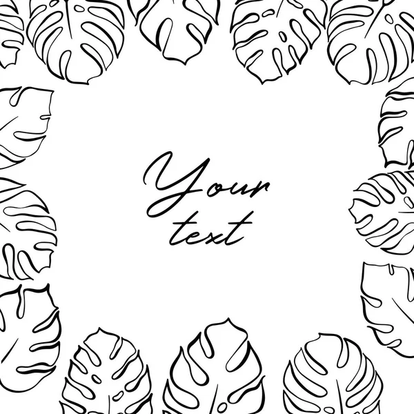 Sjabloon vectorillustratie met monstera blad. — Stockvector