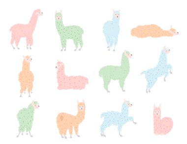 Pastel llamas vektör kümesi