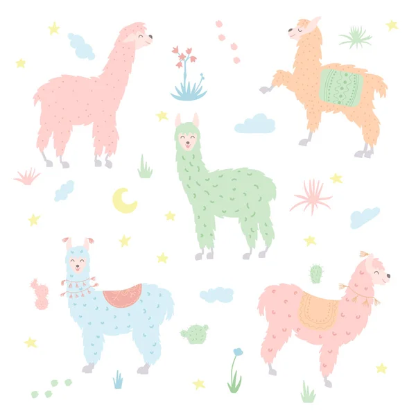 Conjunto vectorial de llamas en pastel — Vector de stock